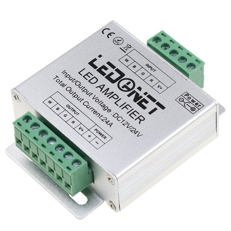 LEDENET 4CH Channels Amplifier 24A 12V/24V Data Signal Repeater Circuit Aluminum Shell for RGBW LED Lights Strip LED Module Strip Lights - Image 3